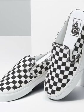 Vans Classic Black & White Checkerboard Slip On Mule